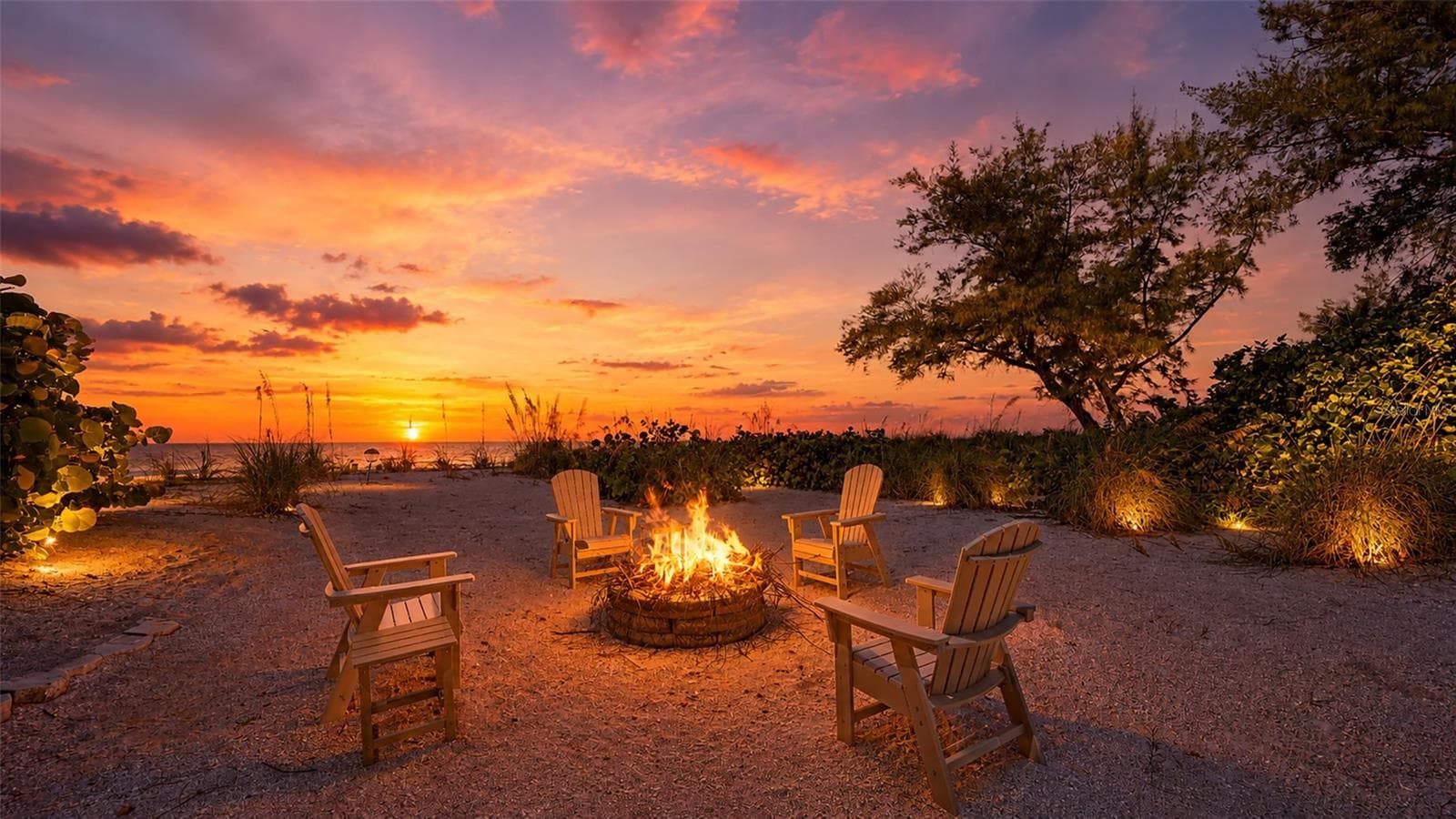 Virtual picture of private beach and fire pit area - 106 74TH ST #100, HOLMES BEACH