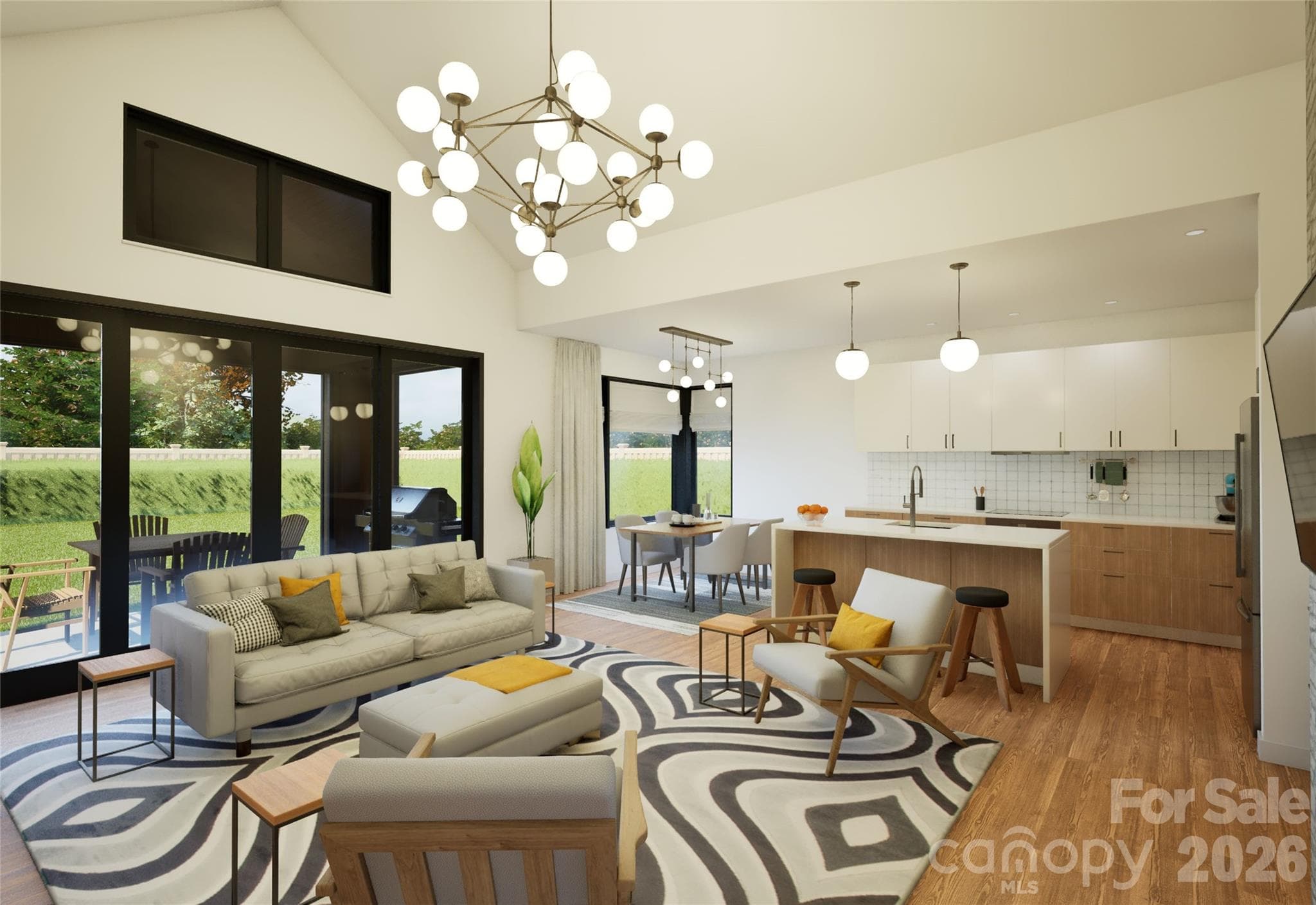 Open living and dining – Rendering by Alan Mascord Design Associates. - 107 Catatoga Trail, Marion
