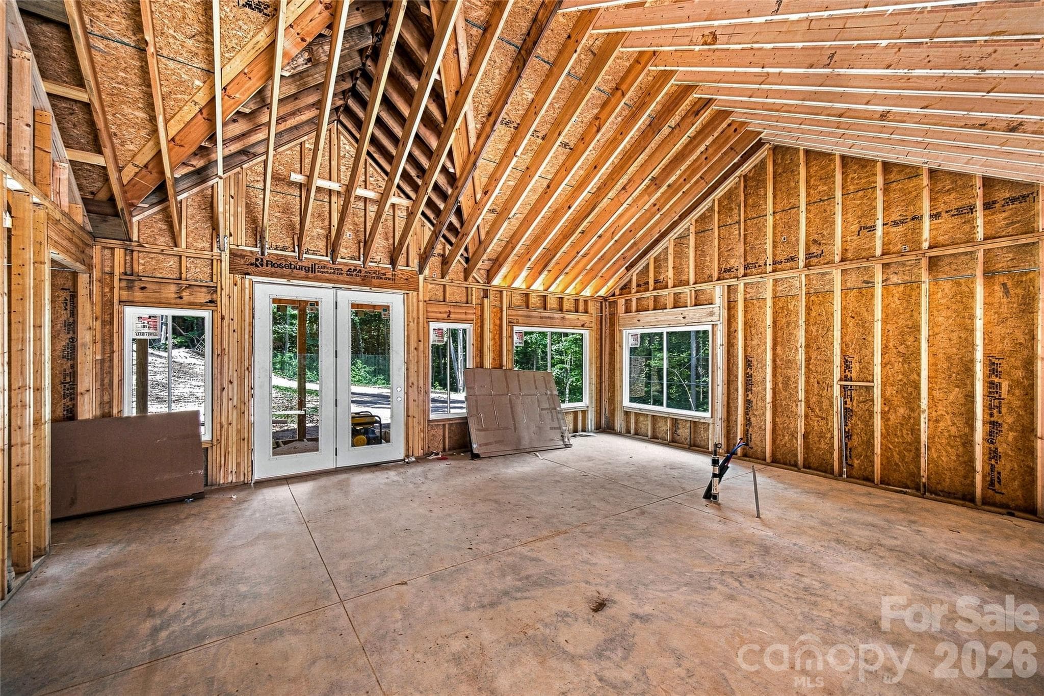 Vaulted living spaces - under construction - 107 Catatoga Trail, Marion
