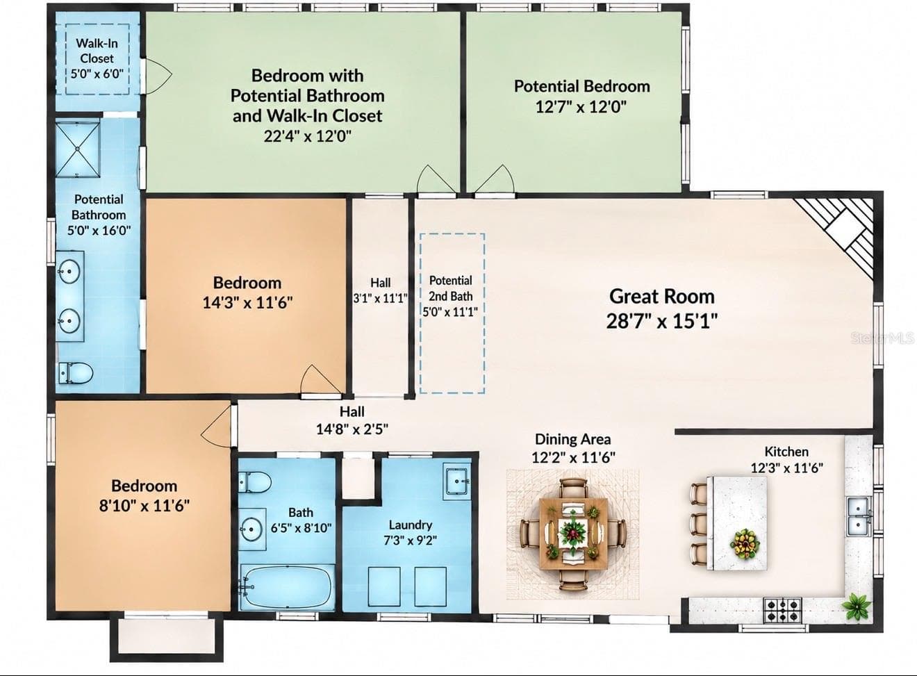 Virtual Layout - Current owner's plan - 9347 RIVER ROCK DR, WEBSTER