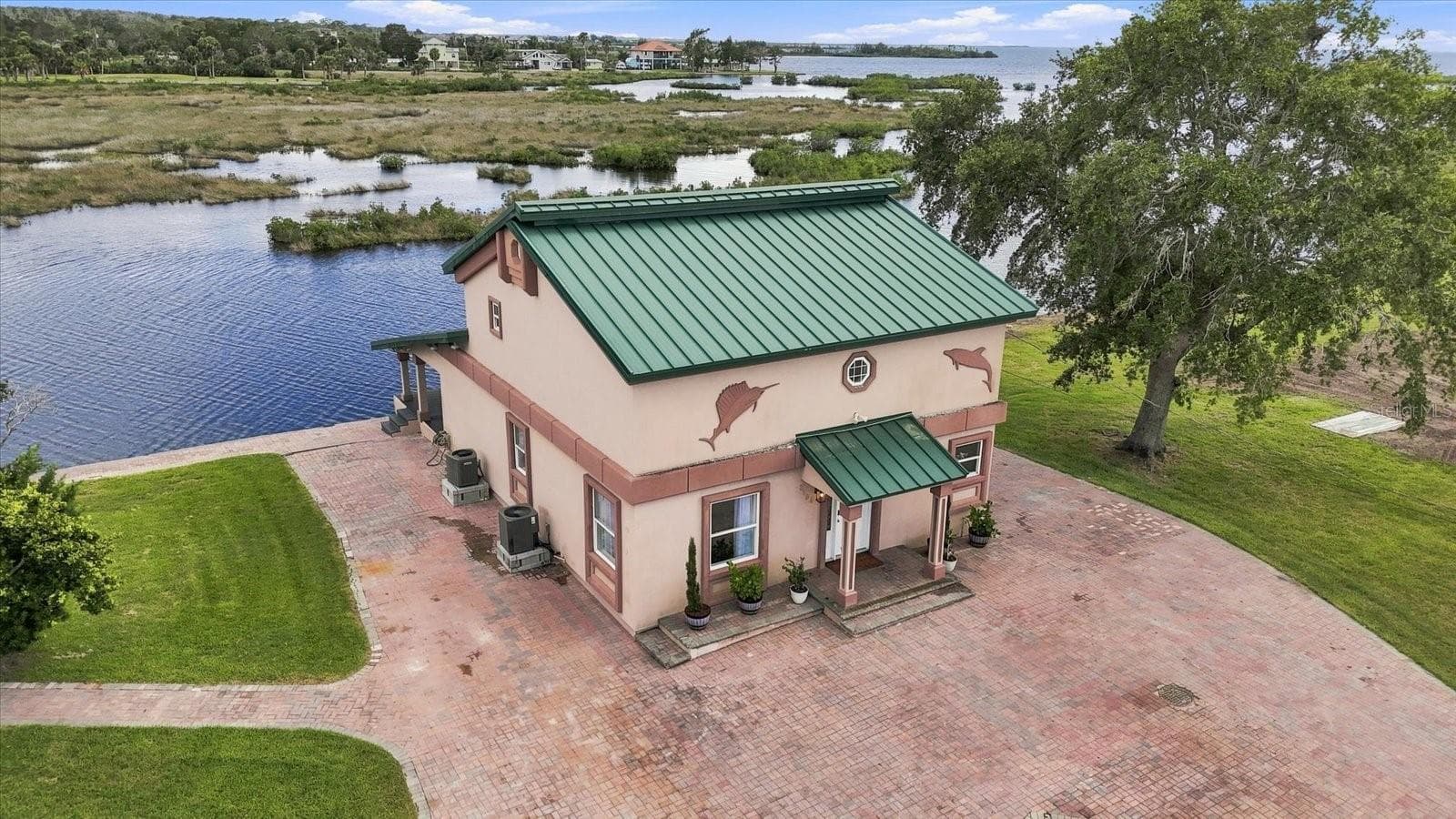 Aerial View – Residence & Waterfront Grounds - 3194 INDIAN GULF LN, HERNANDO BEACH