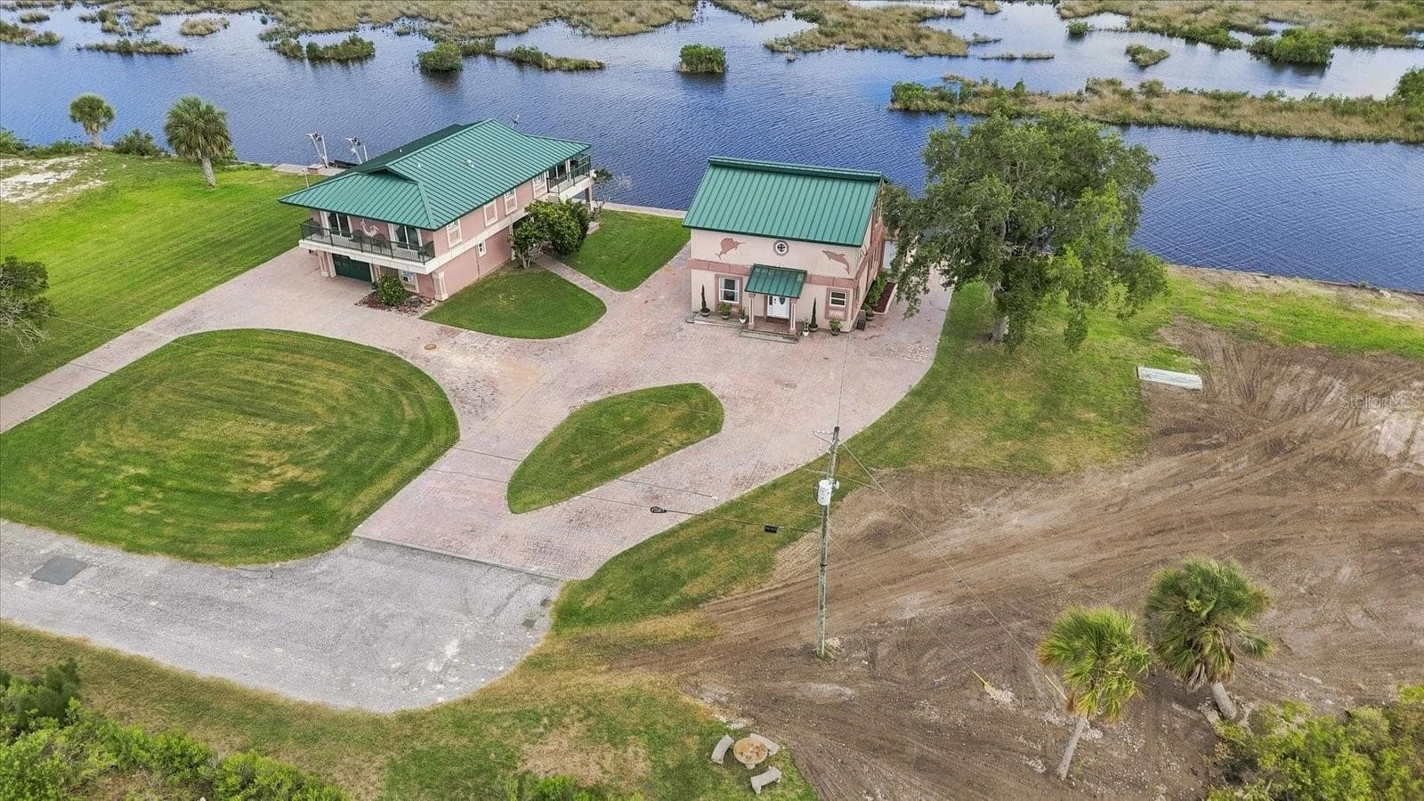 Aerial Property View – Residence, Grounds & Waterfront - 3194 INDIAN GULF LN, HERNANDO BEACH