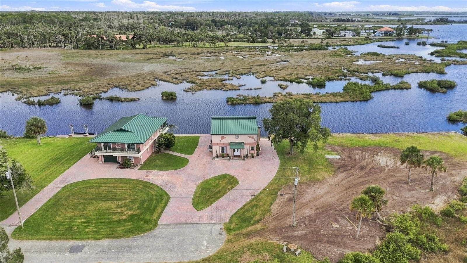 Aerial Overview – Waterfront Residence & Coastal Wetlands - 3194 INDIAN GULF LN, HERNANDO BEACH