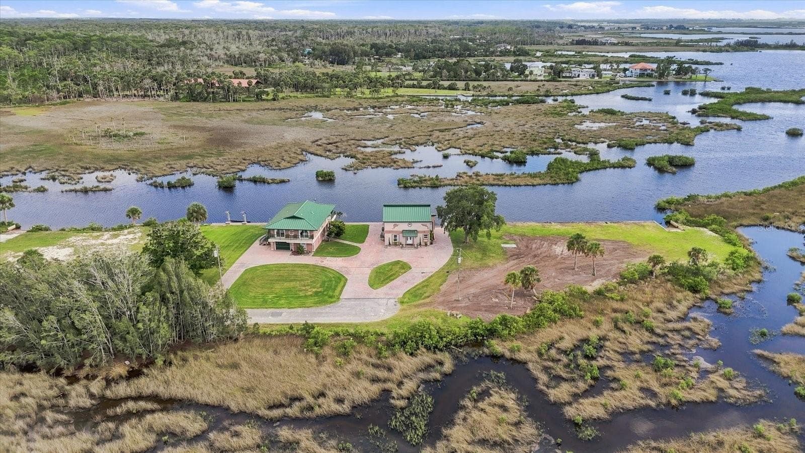 Aerial Waterfront View – Residence, Shoreline & Natural Coastal Setting - 3194 INDIAN GULF LN, HERNANDO BEACH