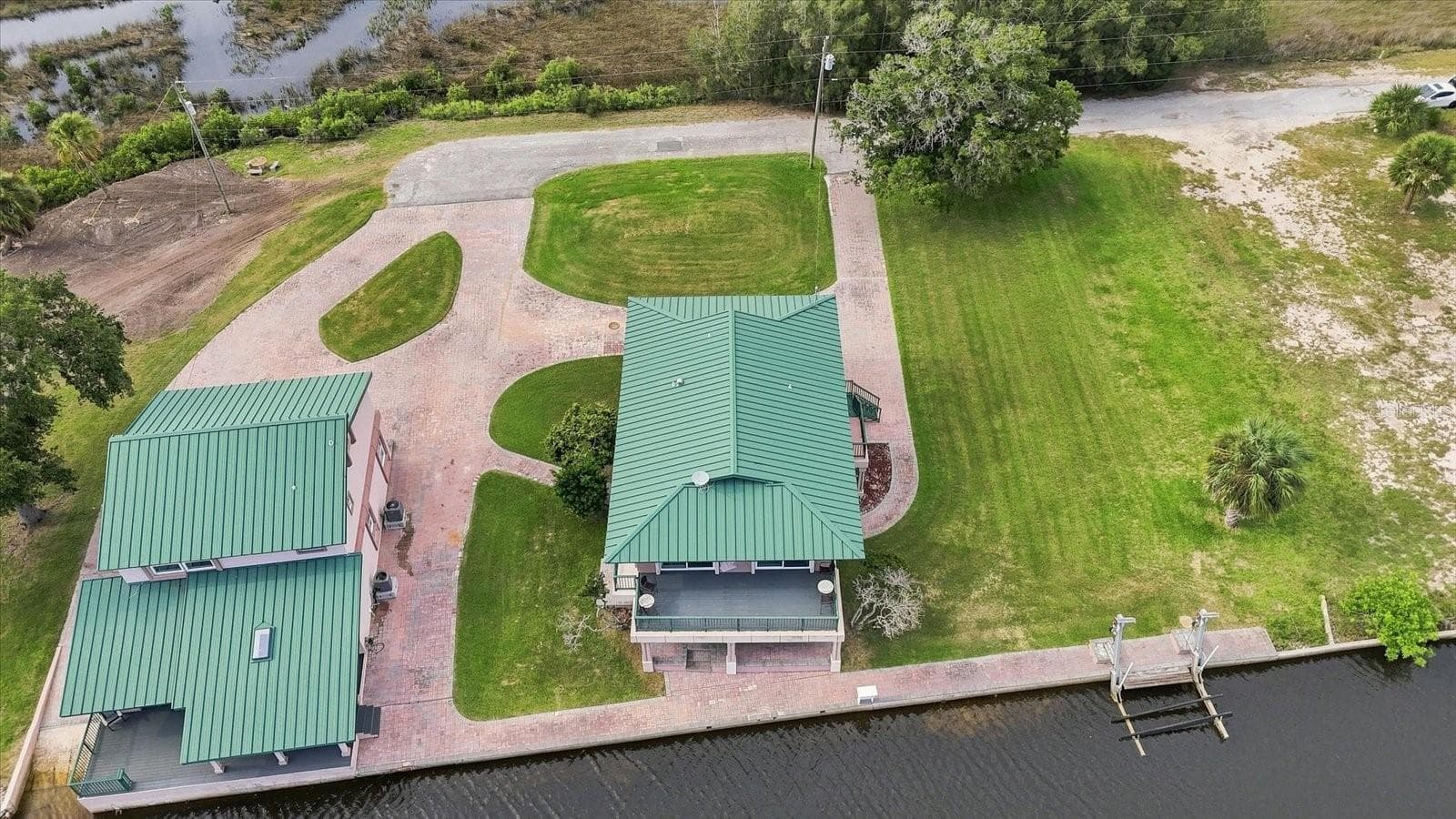 Aerial View – 3198 Indian Gulf Lane, Lot 13 & Waterfront - 3198 INDIAN GULF LN, HERNANDO BEACH