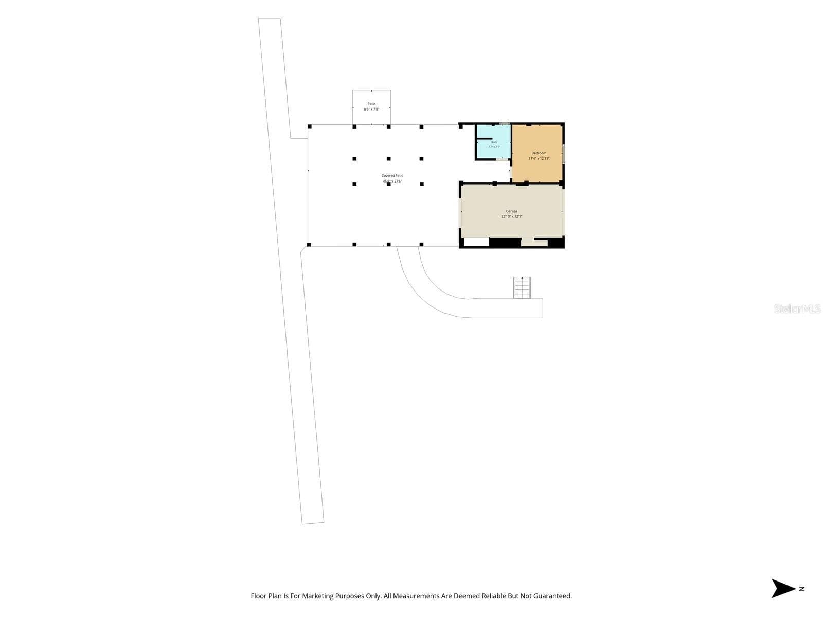 First-Floor Floor Plan – Covered Patio, Guest/Flex Room, Full Bath & Garage - 3198 INDIAN GULF LN, HERNANDO BEACH