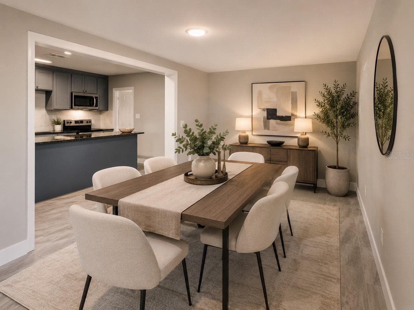 Virtually staged dining room - 804 S EVERGREEN AVE, CLEARWATER