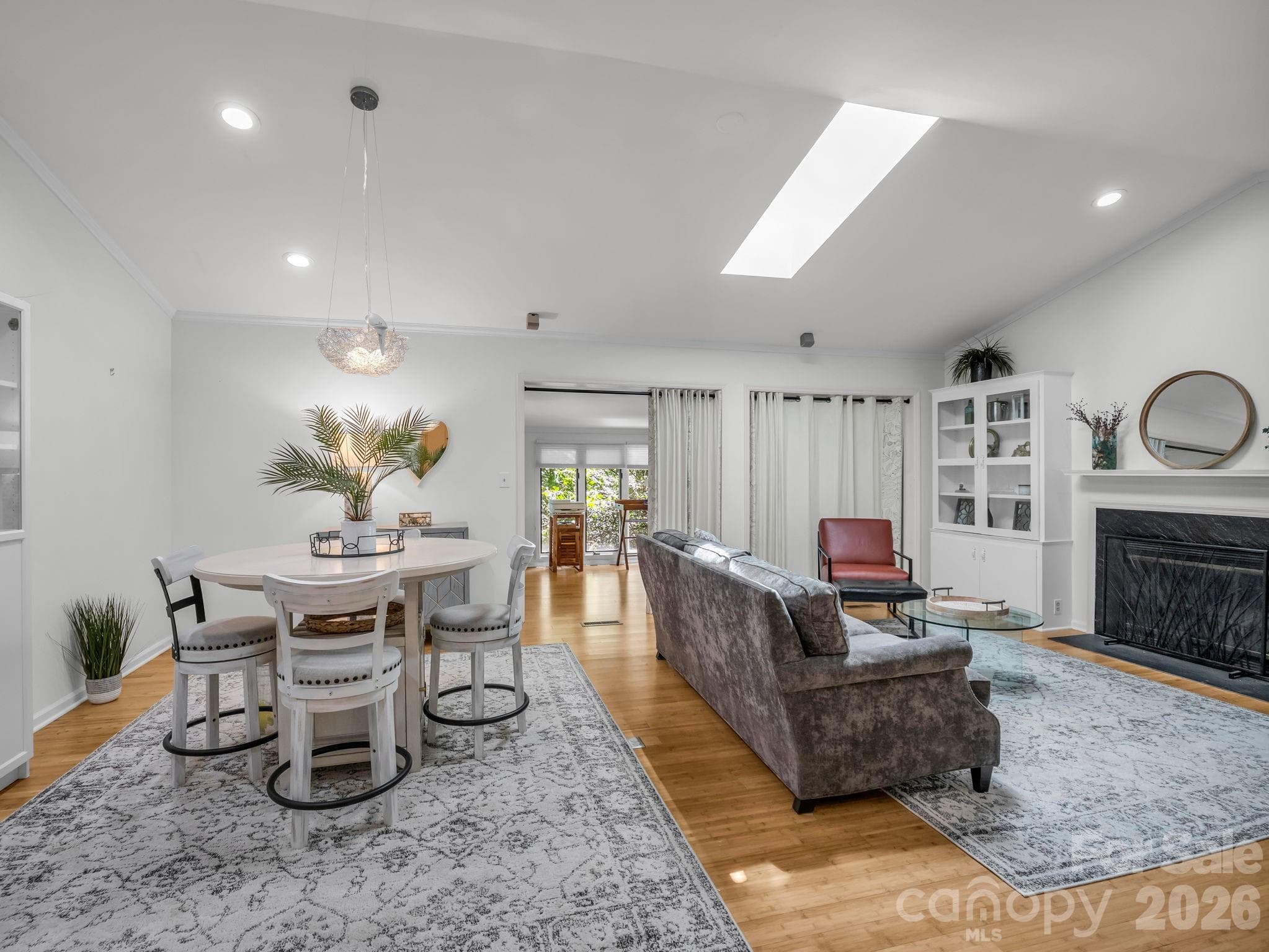 Open concept living with an abundance of recesssed lighting - 335 Melrose Avenue, Tryon