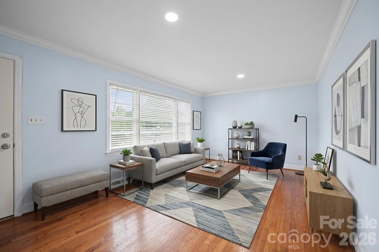 Living room VIRTUAL Staging only - 3029 Rosehill Drive, Charlotte
