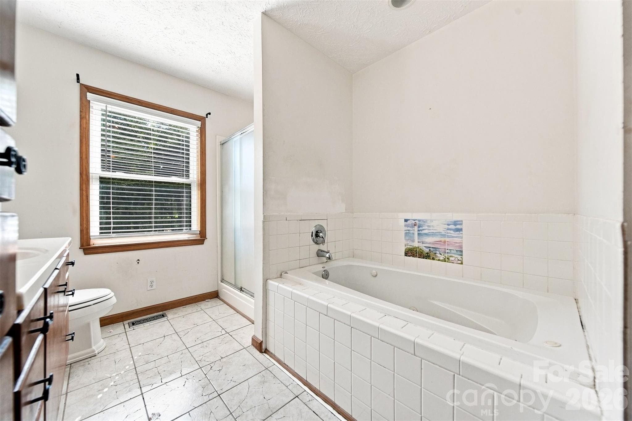 Primary bath with shower and tub - 1261 Davis Road, Lincolnton