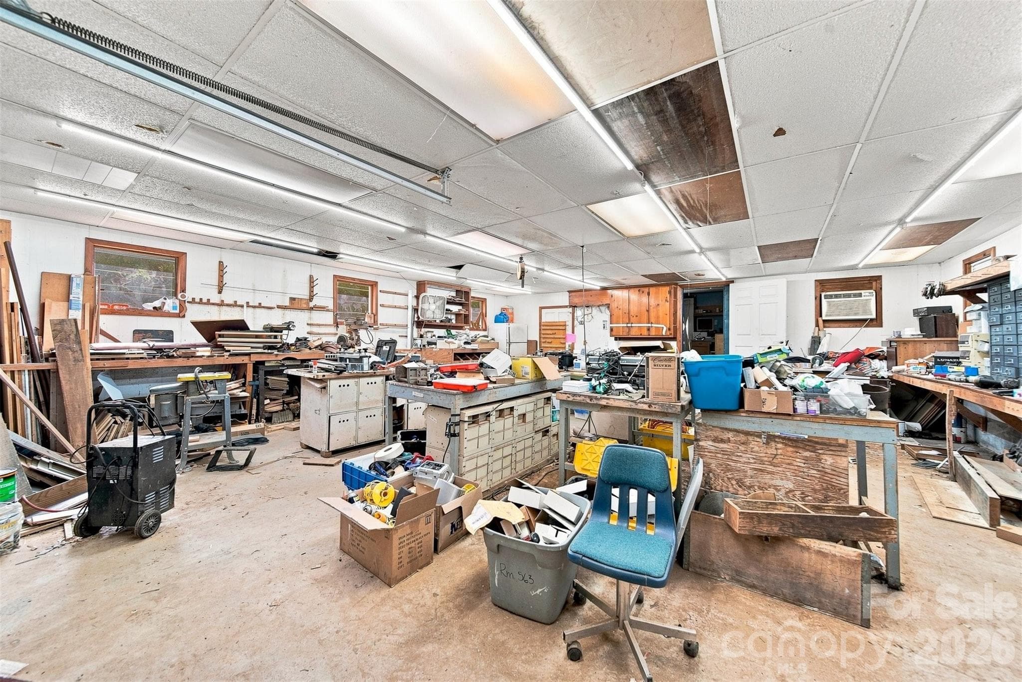 Interior of wired workshop - 1261 Davis Road, Lincolnton