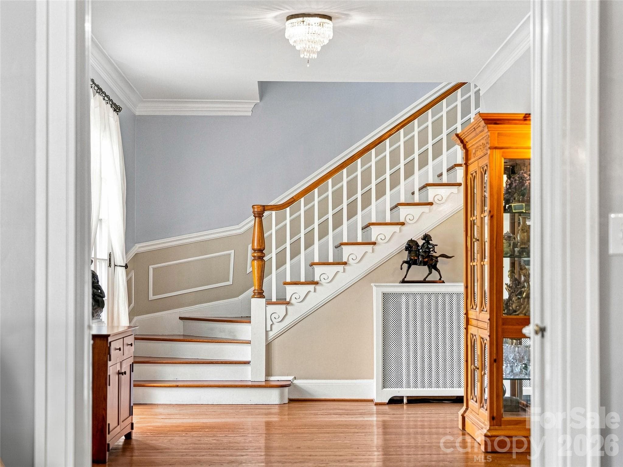 Staircase showcasing the home's classic architectural details. - 14 Griffing Boulevard, Asheville