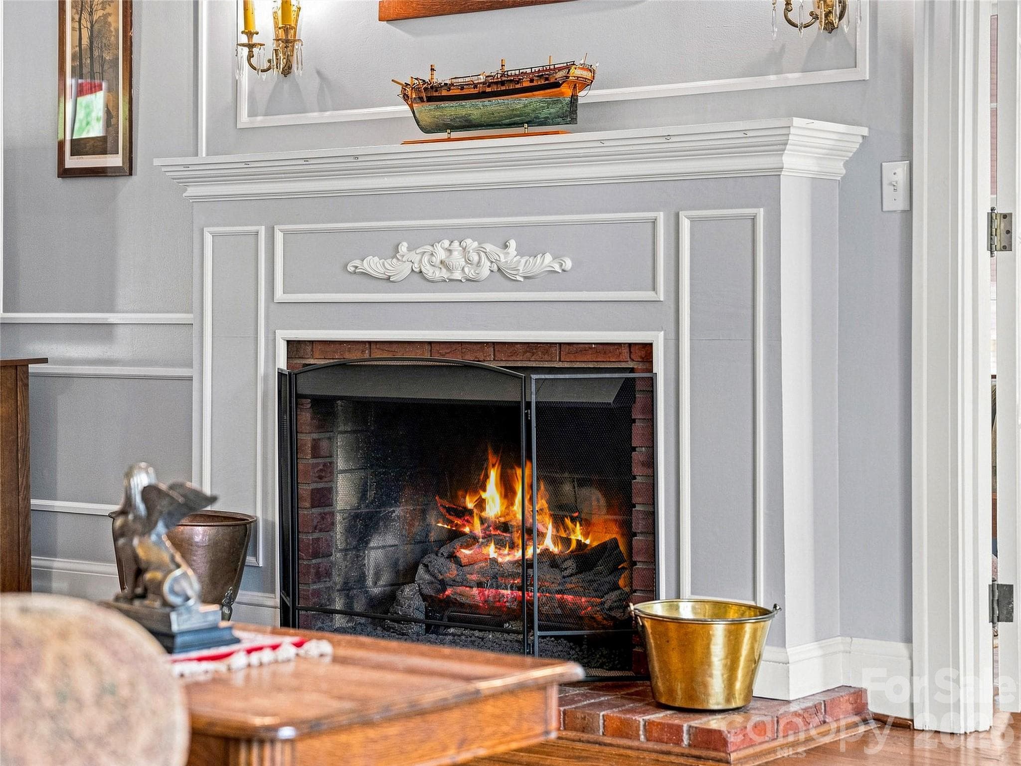 Detailed fireplace and mantel add historic character - 14 Griffing Boulevard, Asheville