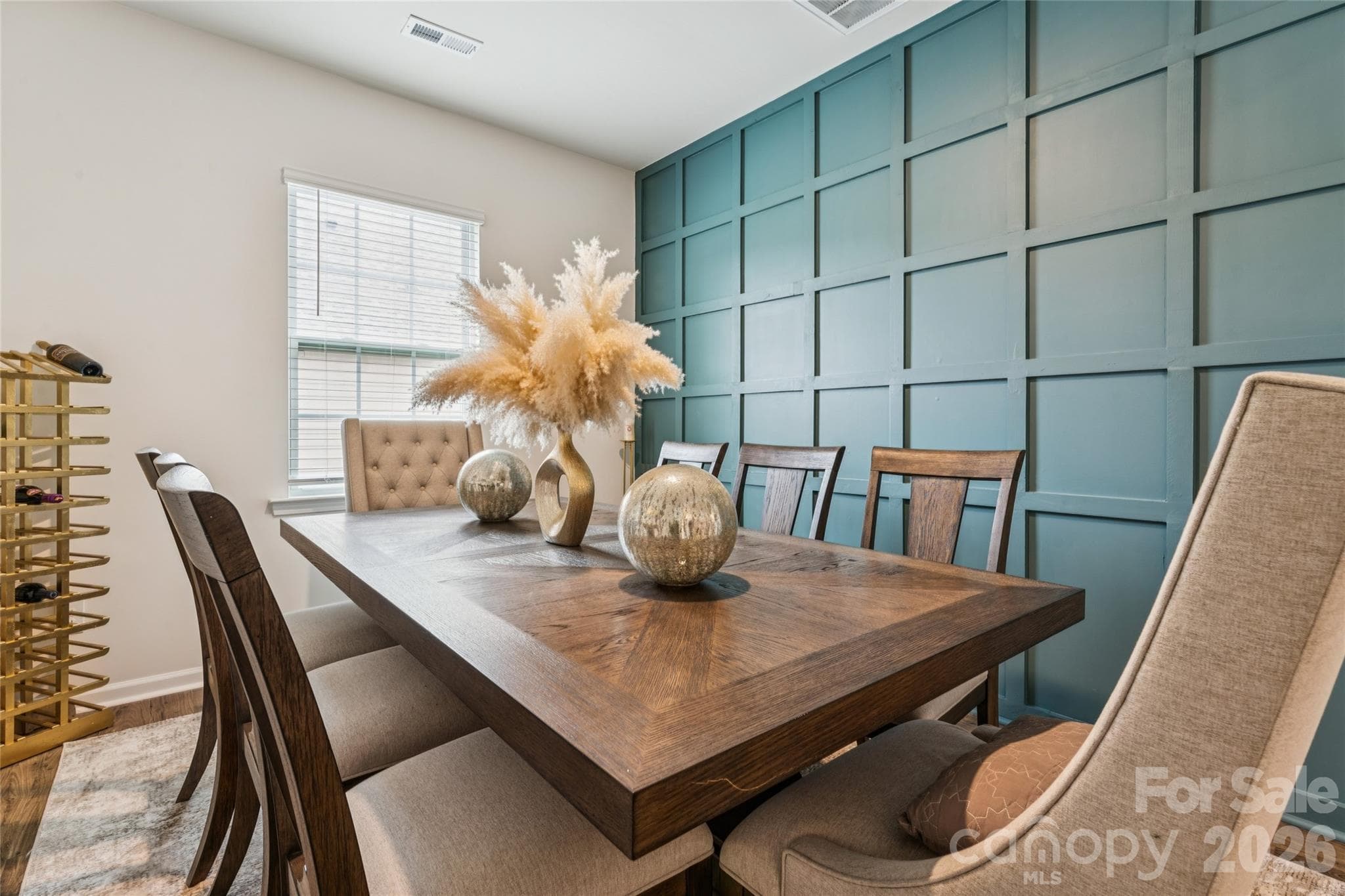 Dining Room with custom accent wall - 3719 Stanley Creek Drive, Mount Holly