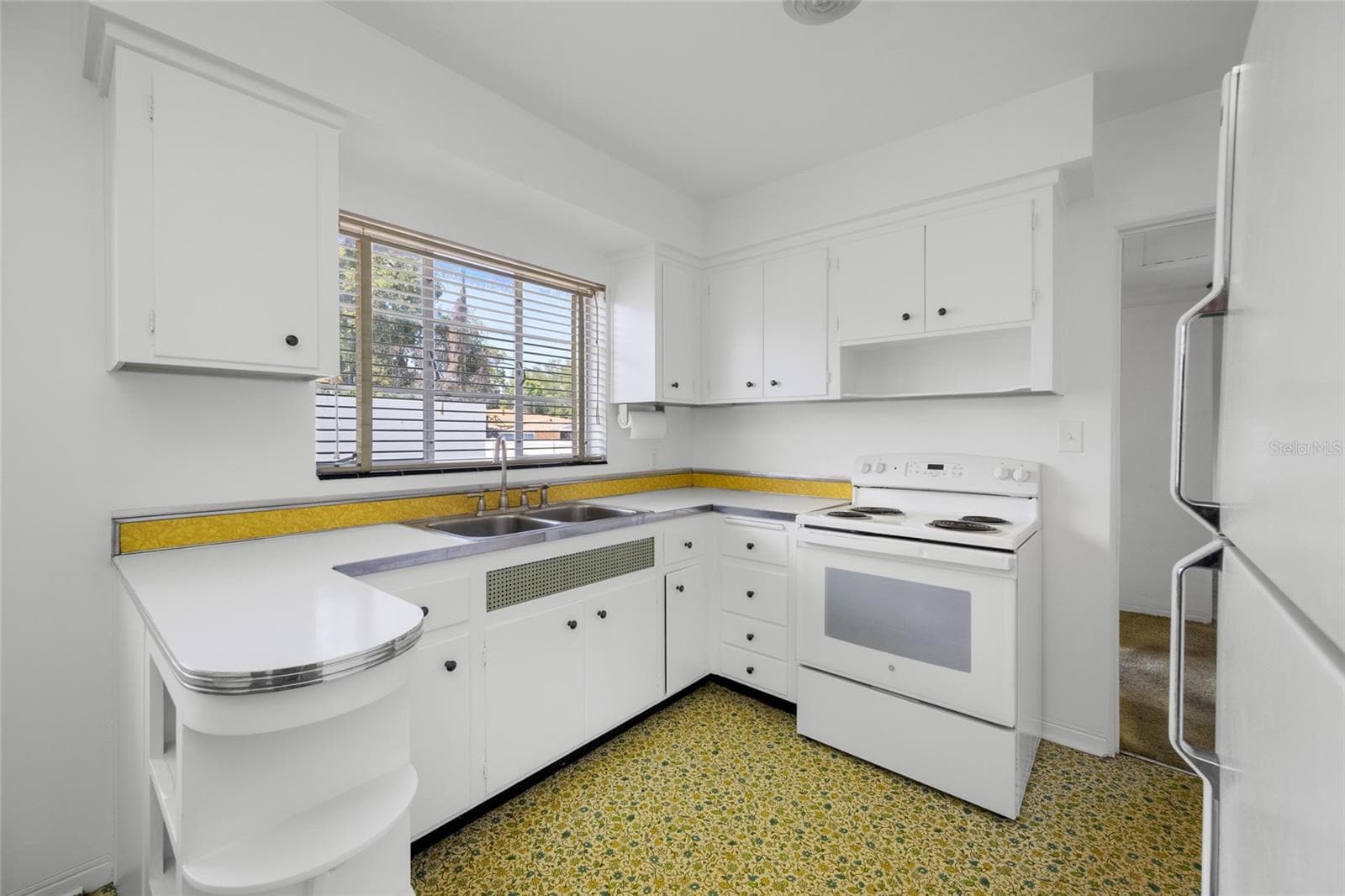 Freshly painted kitchen. View of Backyard - 5000 9TH AVE N, ST PETERSBURG