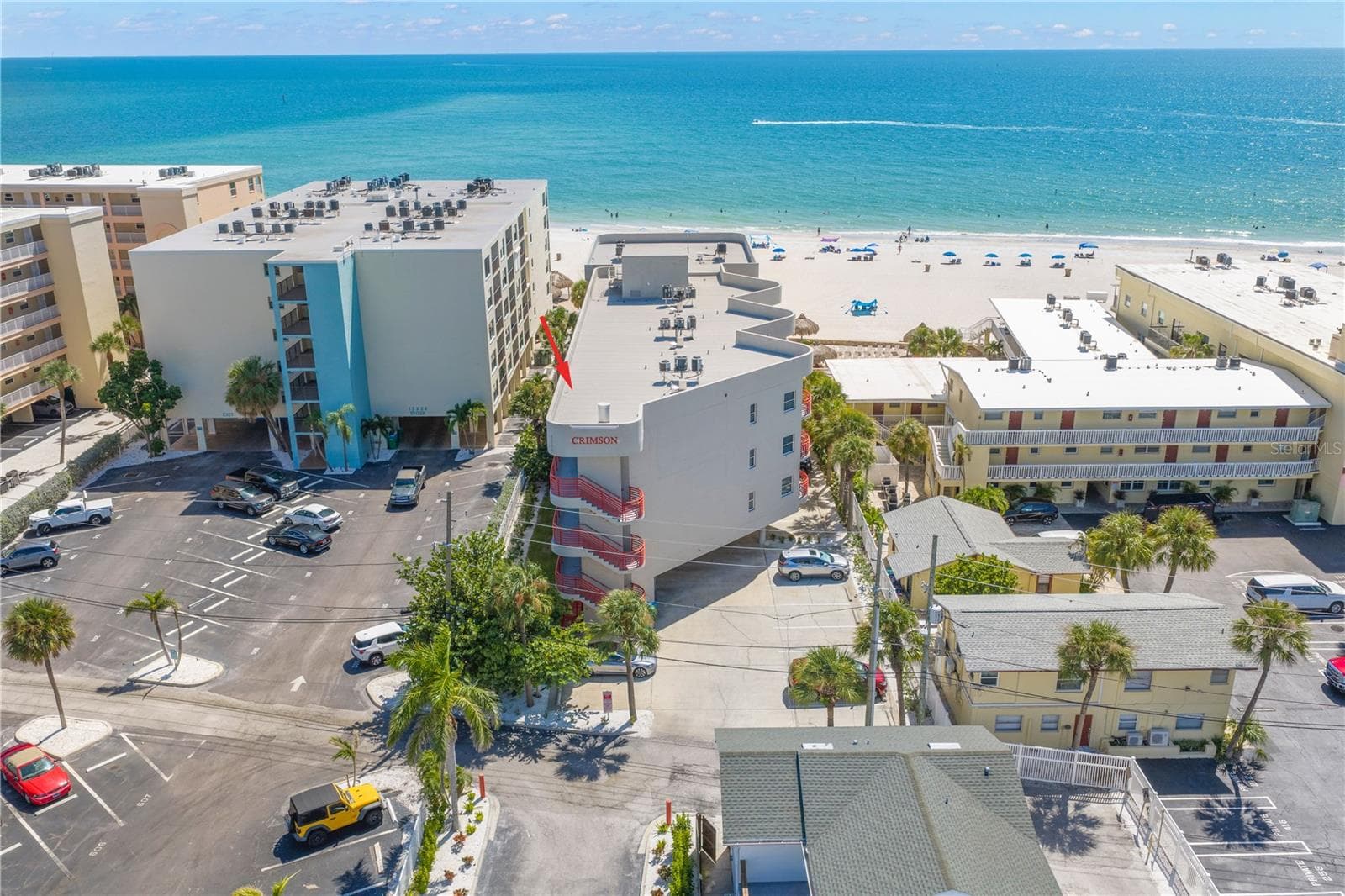 Aerial facing the beach - 12935 GULF LN #205, MADEIRA BEACH