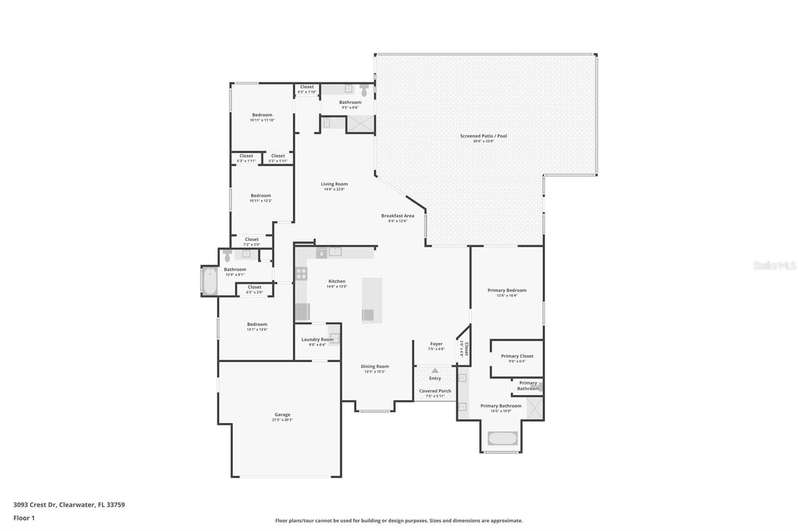Floorplan Layout - 3093 CREST DR, CLEARWATER
