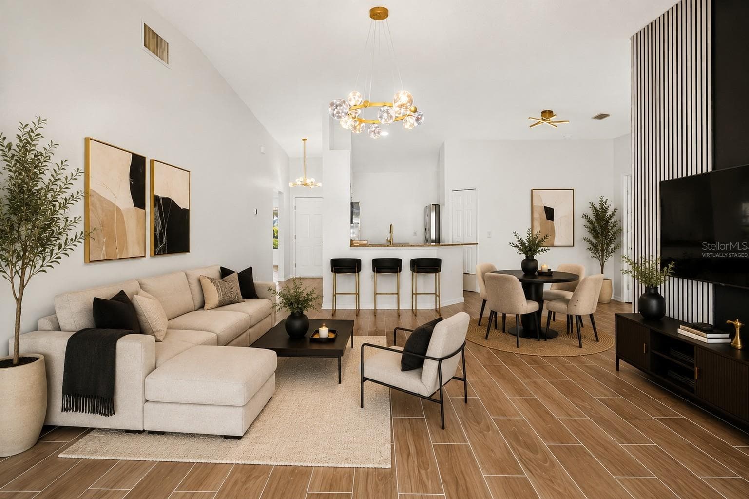 living room/ dining virtually staged - 12826 LONGCREST DR, RIVERVIEW