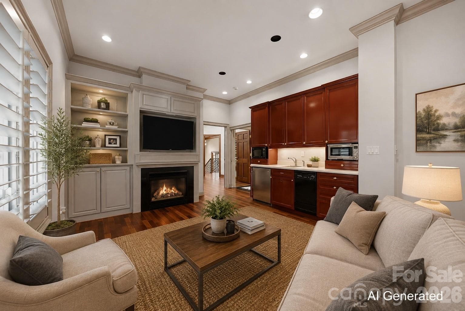 Owners Den with wetbar and gas log fireplace. - 3619 Links Drive NE, Conover