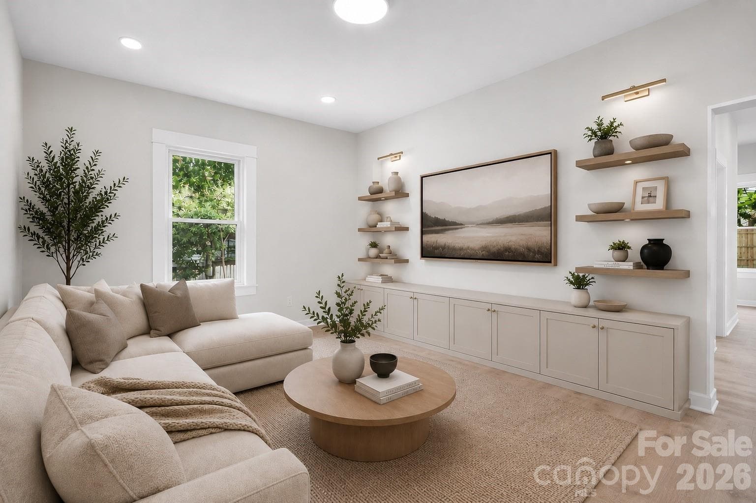 Living room. Virtually staged - 104 1st Avenue, China Grove