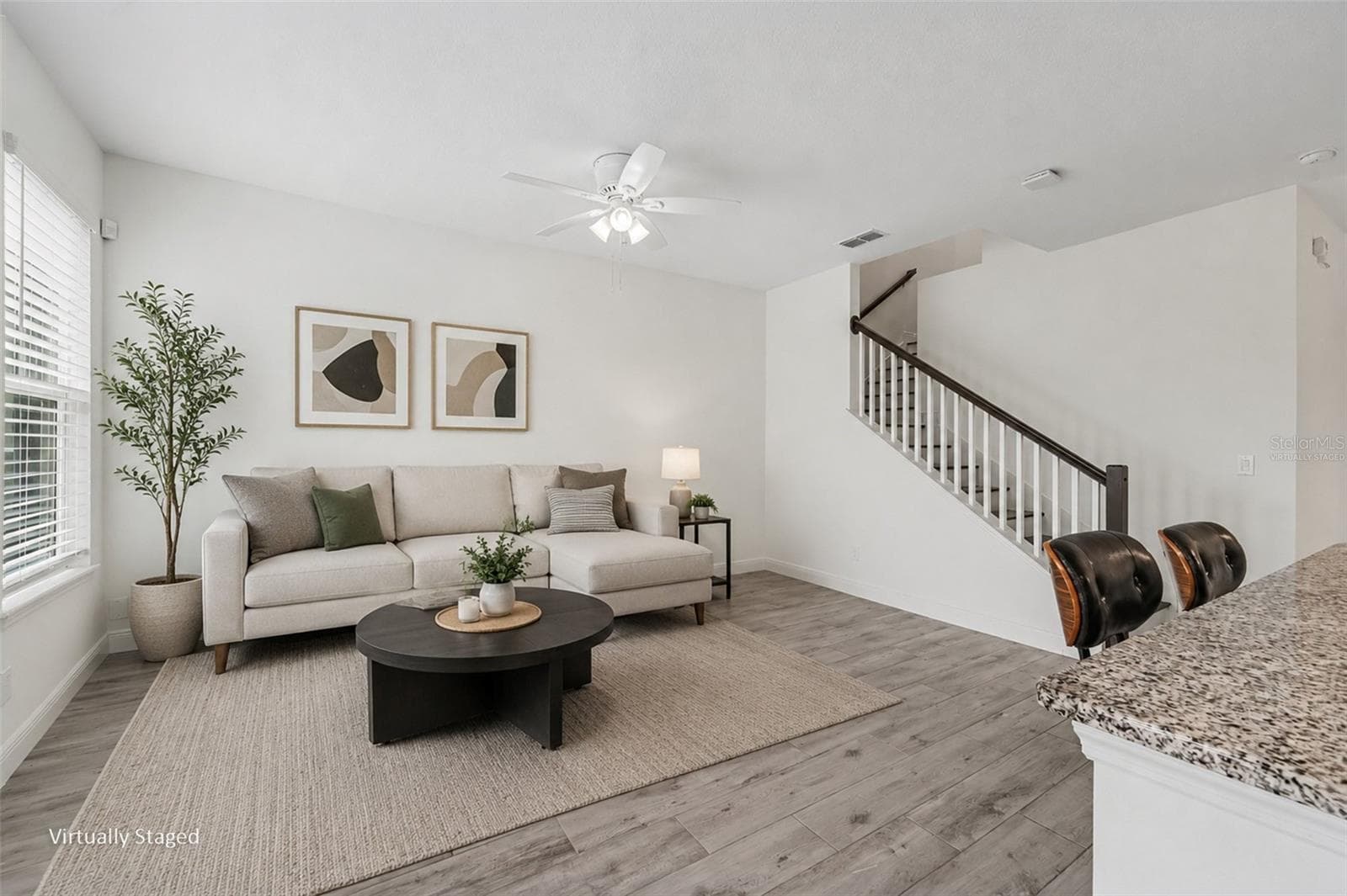 Virtually Staged Living Room - 13129 SALK WAY, ORLANDO