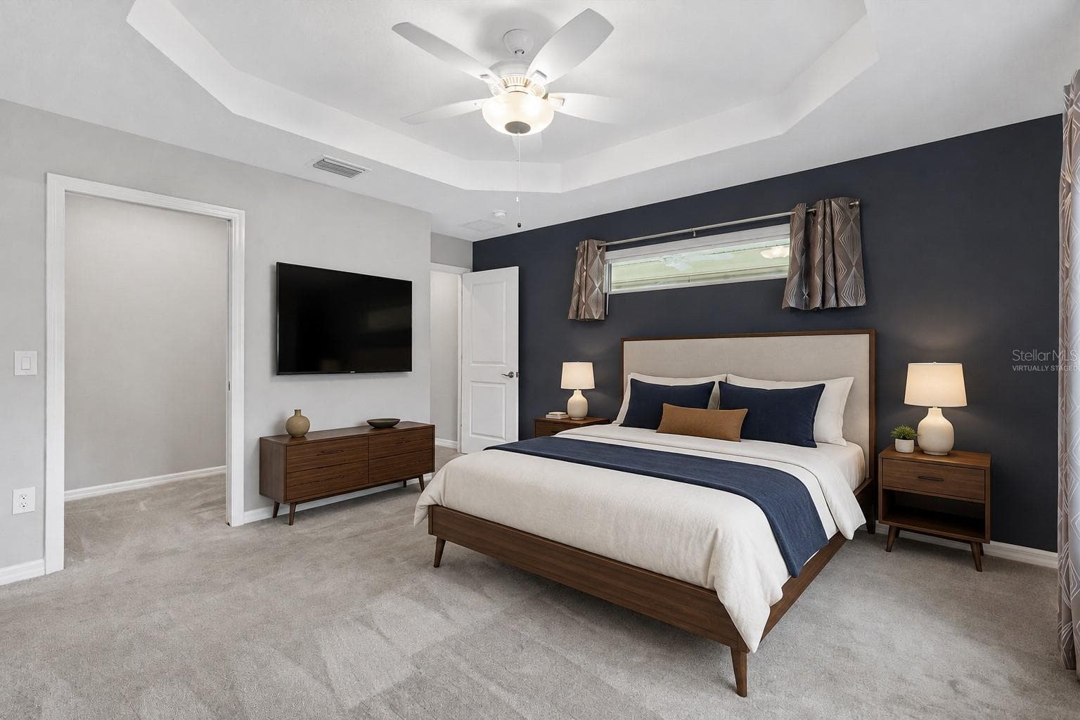 Virtually Staged Primary Bedroom - 5805 CAMDYN CT, THE VILLAGES
