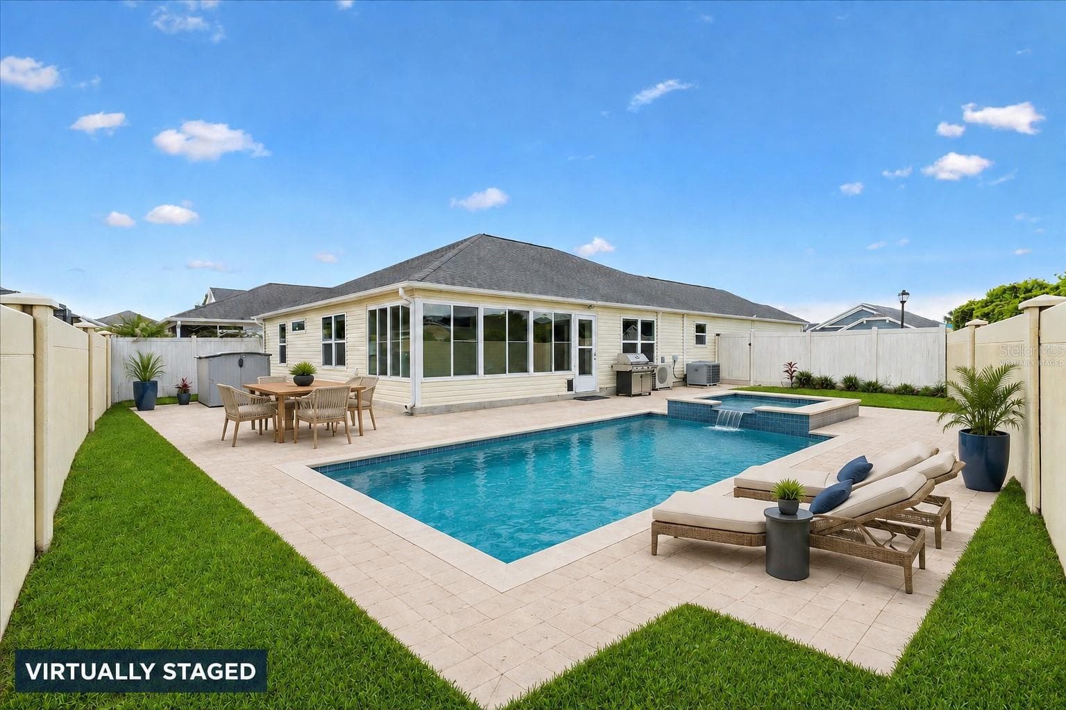 Virtually Staged Pool and decking - 5805 CAMDYN CT, THE VILLAGES