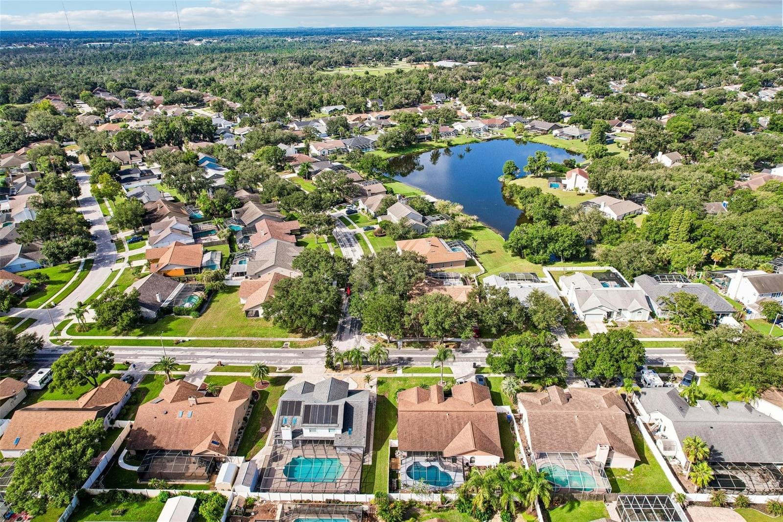 Ariel view of neighborhood - 1424 DUMONT DR, VALRICO