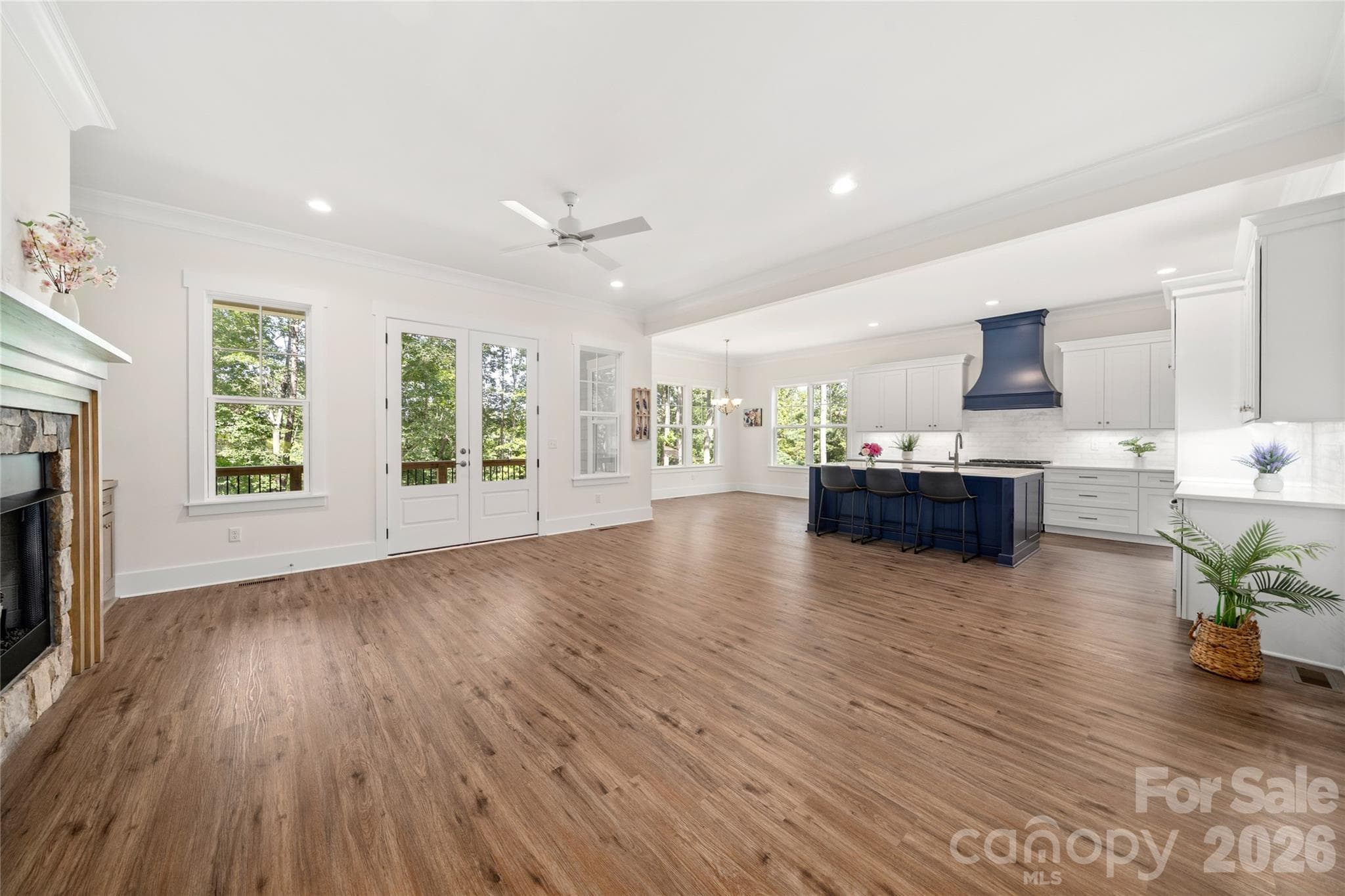 Great room looking towards kitchen - 227 Northview Drive, Hendersonville