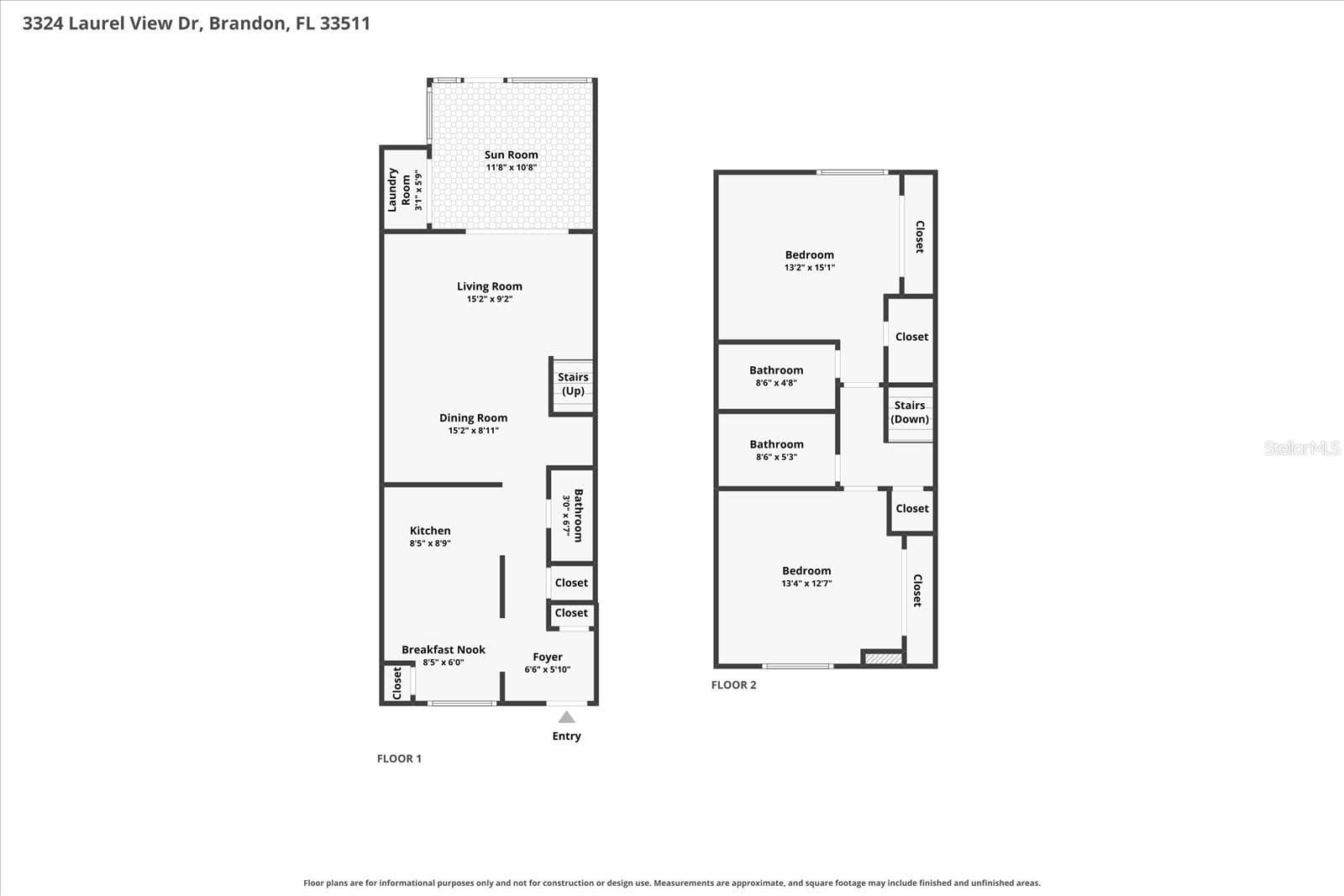 Floor Plan with Approximate Dimensions to be verified - 3324 LAUREL VIEW DR, BRANDON