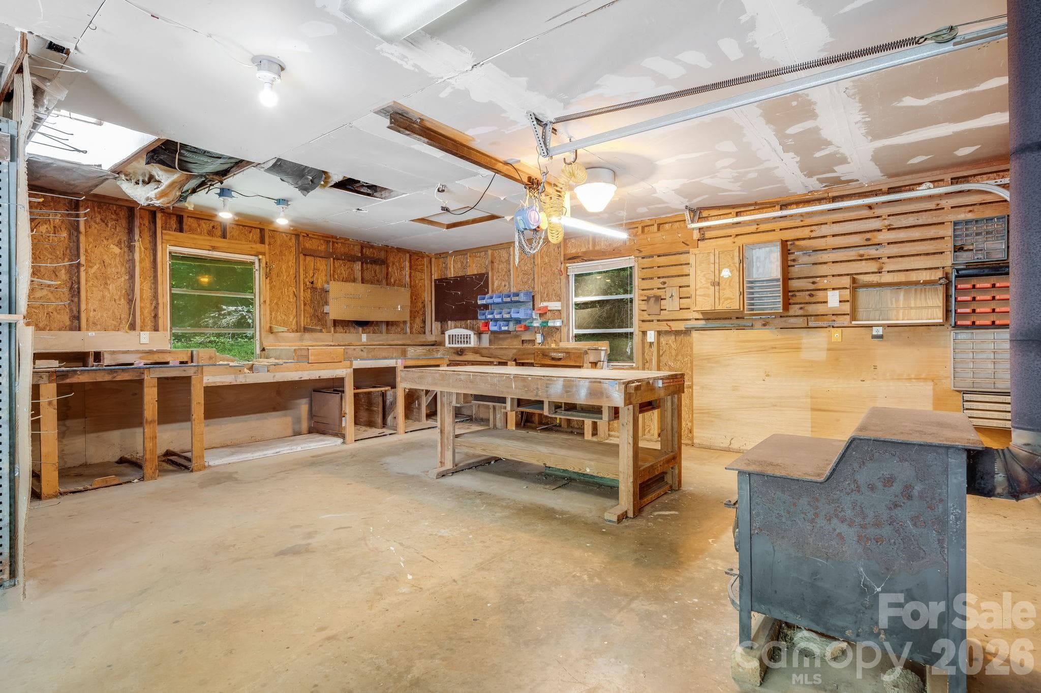 Large Workshop with Woodstove - 225 Arbor Lane, Hendersonville