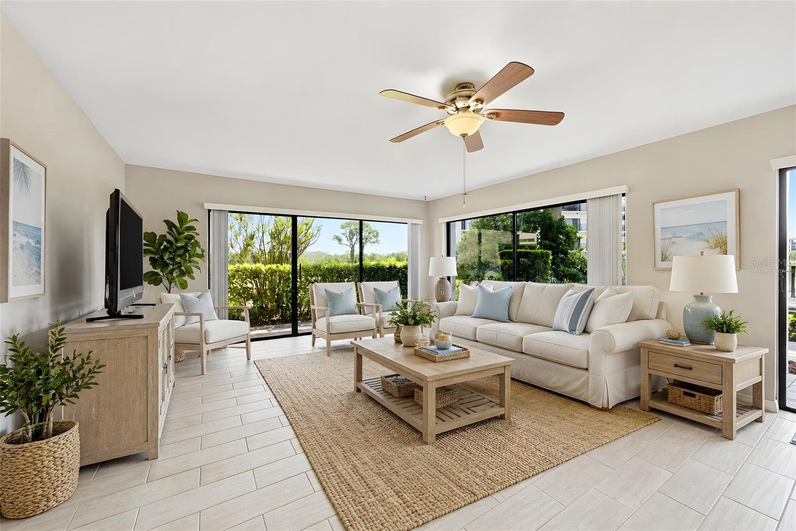 Virtually staged- living room - 301 MARINER DR #301, TARPON SPRINGS