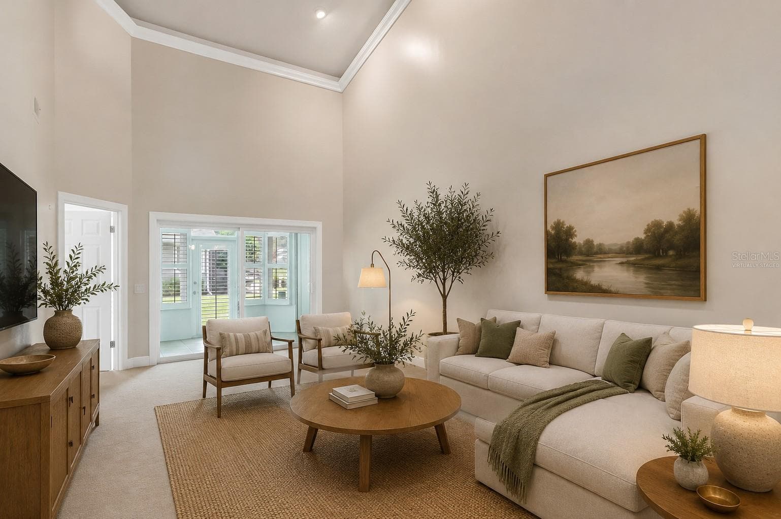 Virtually Staged Living Room. - 605 CHESTNUT OAK CIR #107, ALTAMONTE SPRINGS