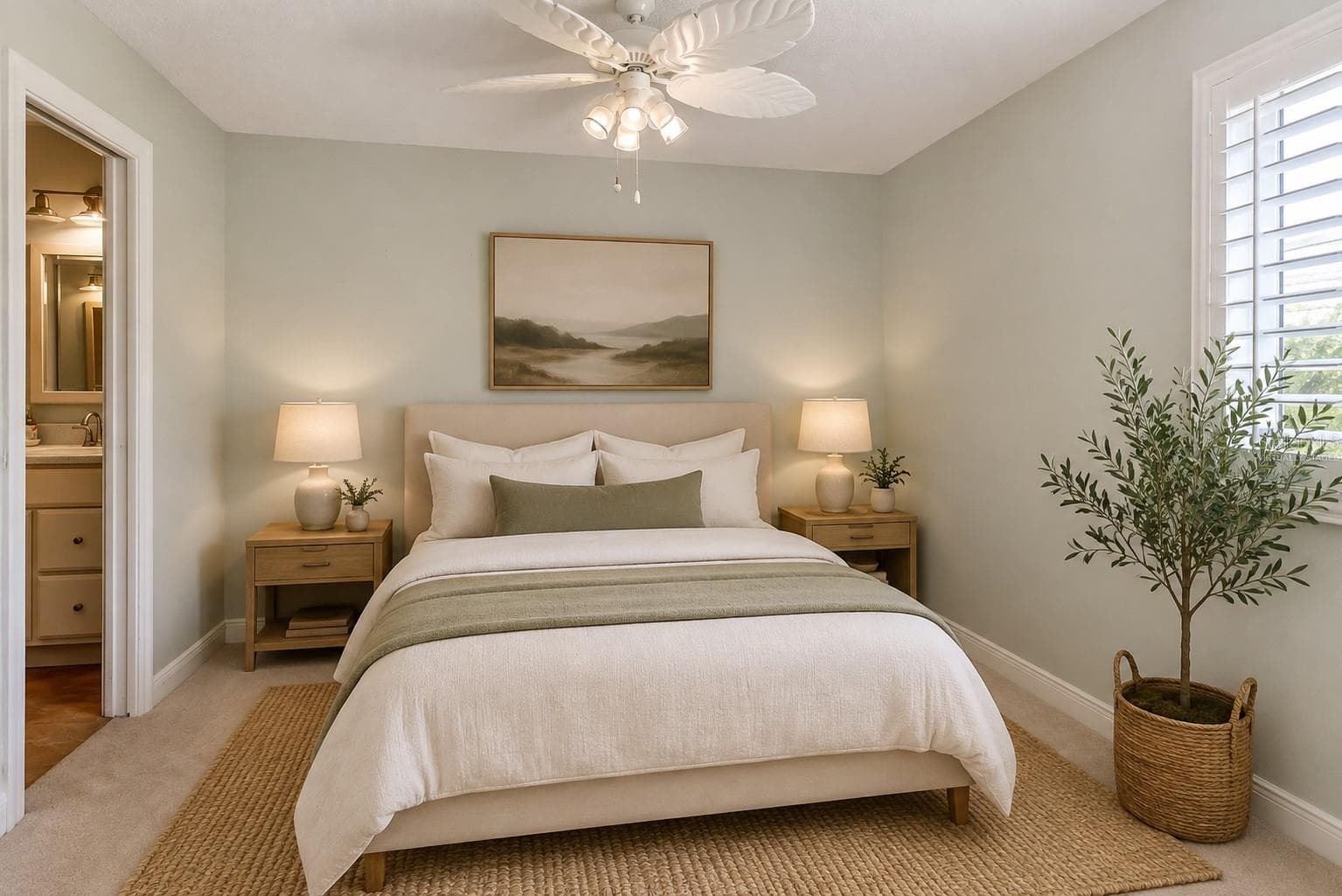 Virtually Staged Primary First Floor Bedroom. - 605 CHESTNUT OAK CIR #107, ALTAMONTE SPRINGS