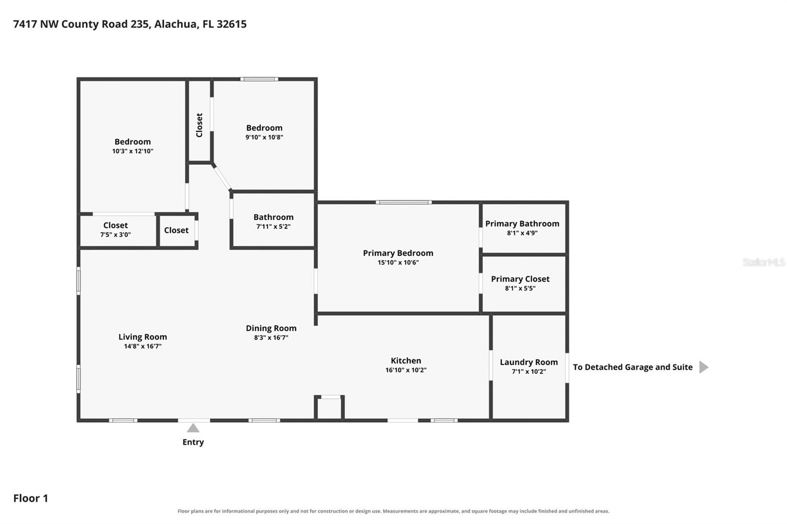 Main home Floor plan, - 7417 NW COUNTY ROAD 235, ALACHUA