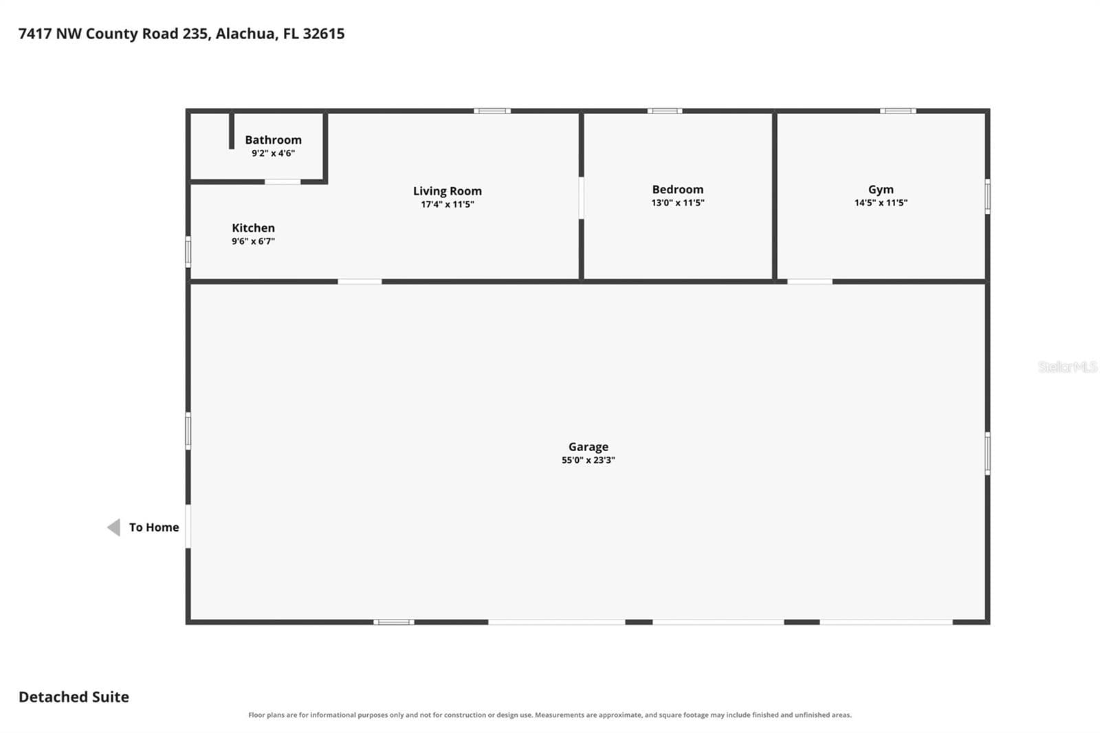 Detached apartment Floor plan. - 7417 NW COUNTY ROAD 235, ALACHUA