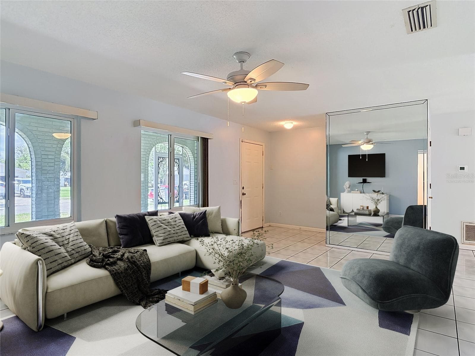 virtually staged living room - 1237 JEFFERY DR, PORT ORANGE