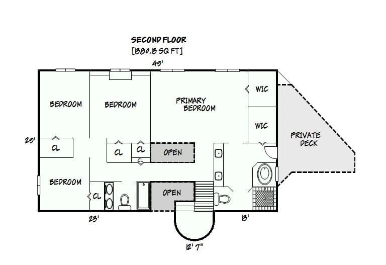 Upper Level: Primary Suite with private deck and 3 additional bedrooms - 4821 Elmhurst Drive NE, Hickory