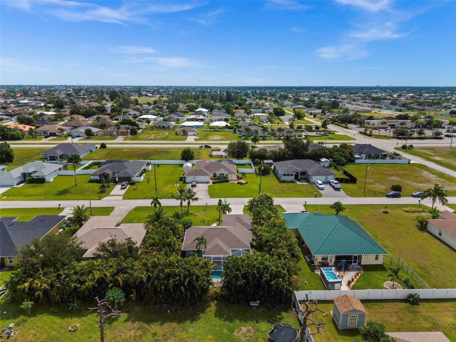 Aerial view of the back of the house - 3112 SW 16TH PL, CAPE CORAL