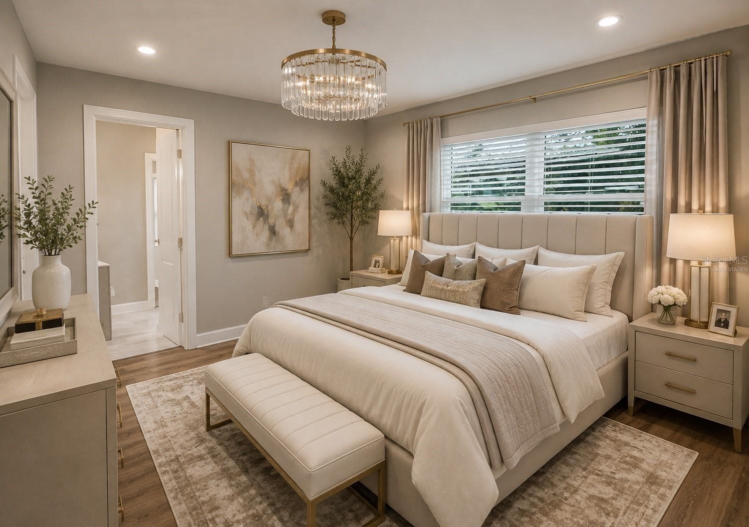 Virtually staged Bedroom 1 - 804 S EVERGREEN AVE, CLEARWATER