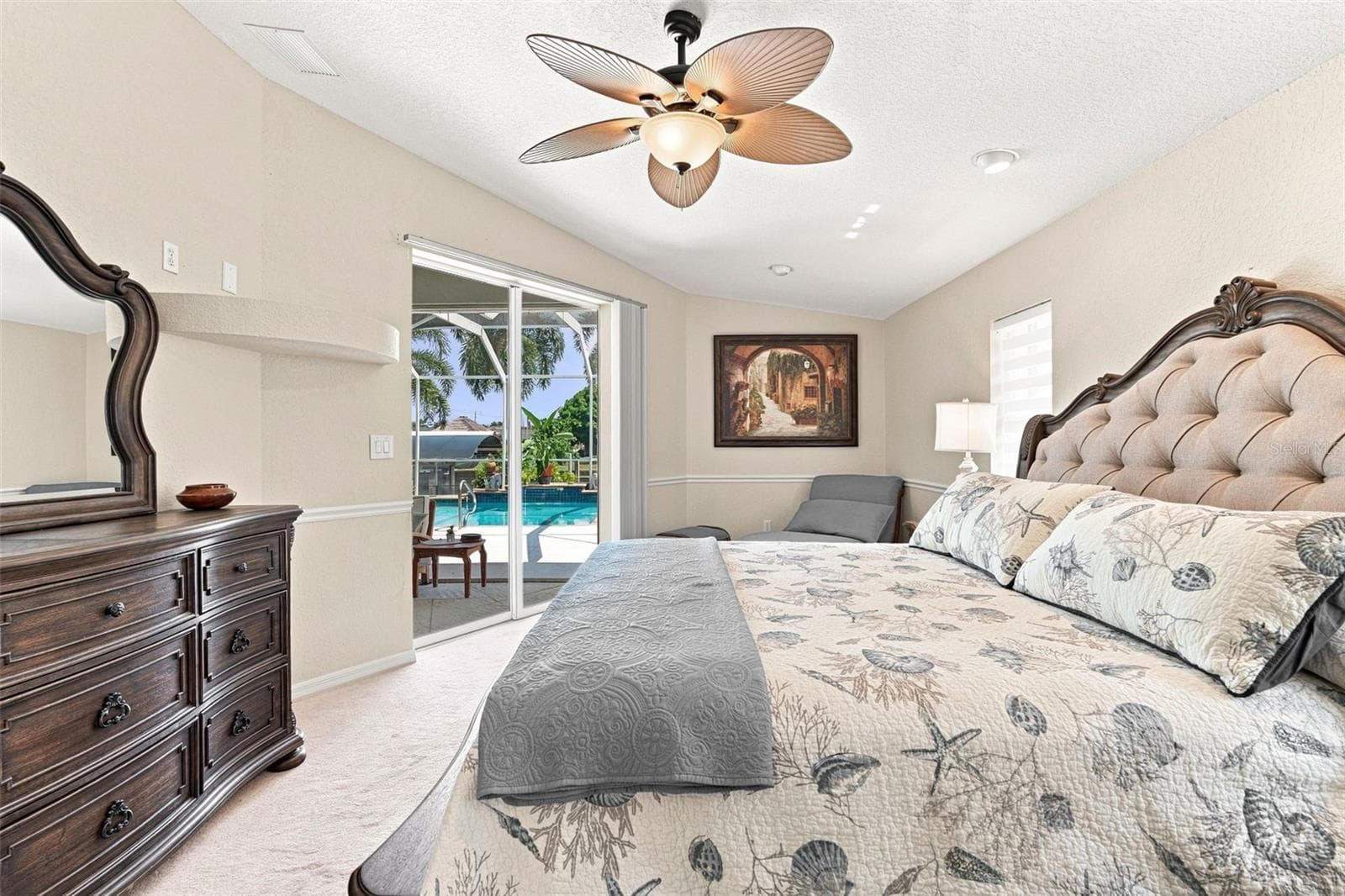 Primary Bedroom with Private Pool & Patio Access - 136 PECKHAM ST SE, PORT CHARLOTTE