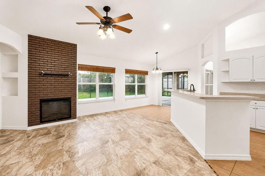 Kitchen, Family Room, Dinette view - 2007 N PARKTON DR, DELTONA