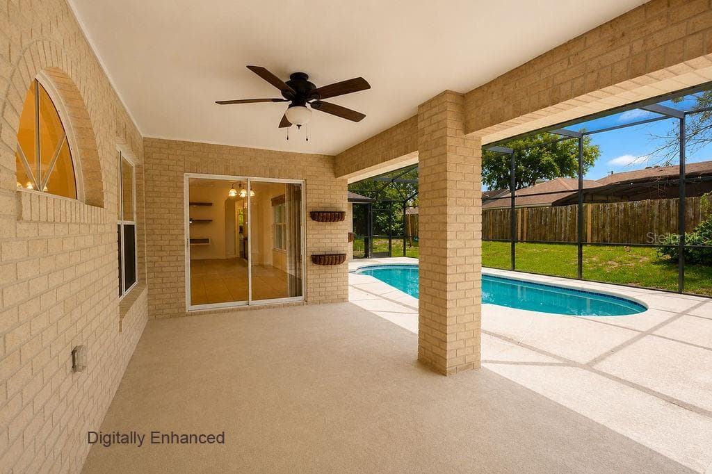 Digitally Enhanced lanai/pool area - 2007 N PARKTON DR, DELTONA