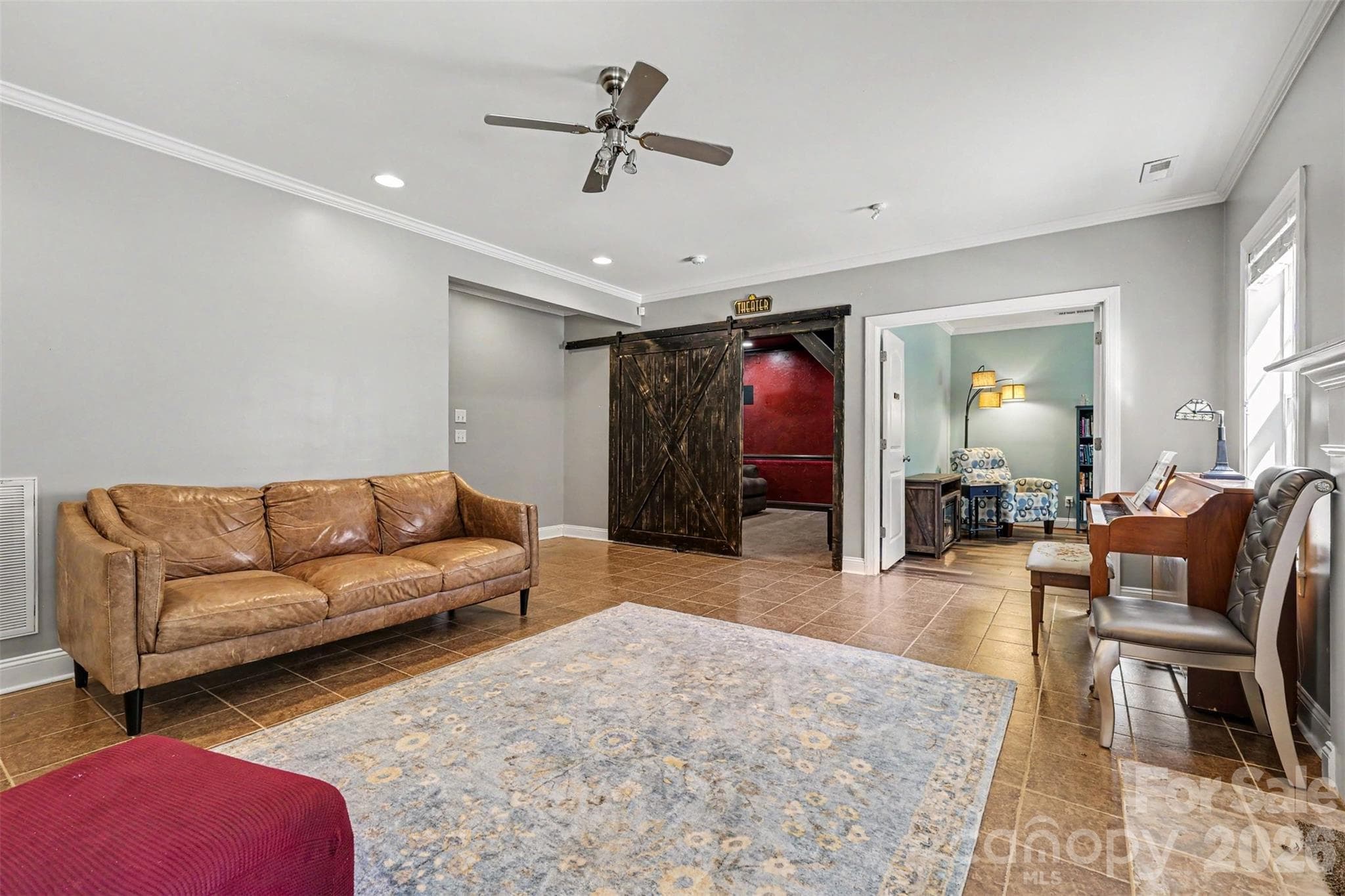 Family room looking toward theater/office - 3647 Venetian Way, York