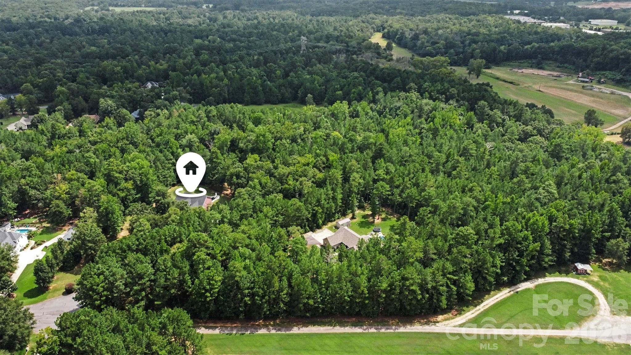 Location-pin aerial - 3647 Venetian Way, York