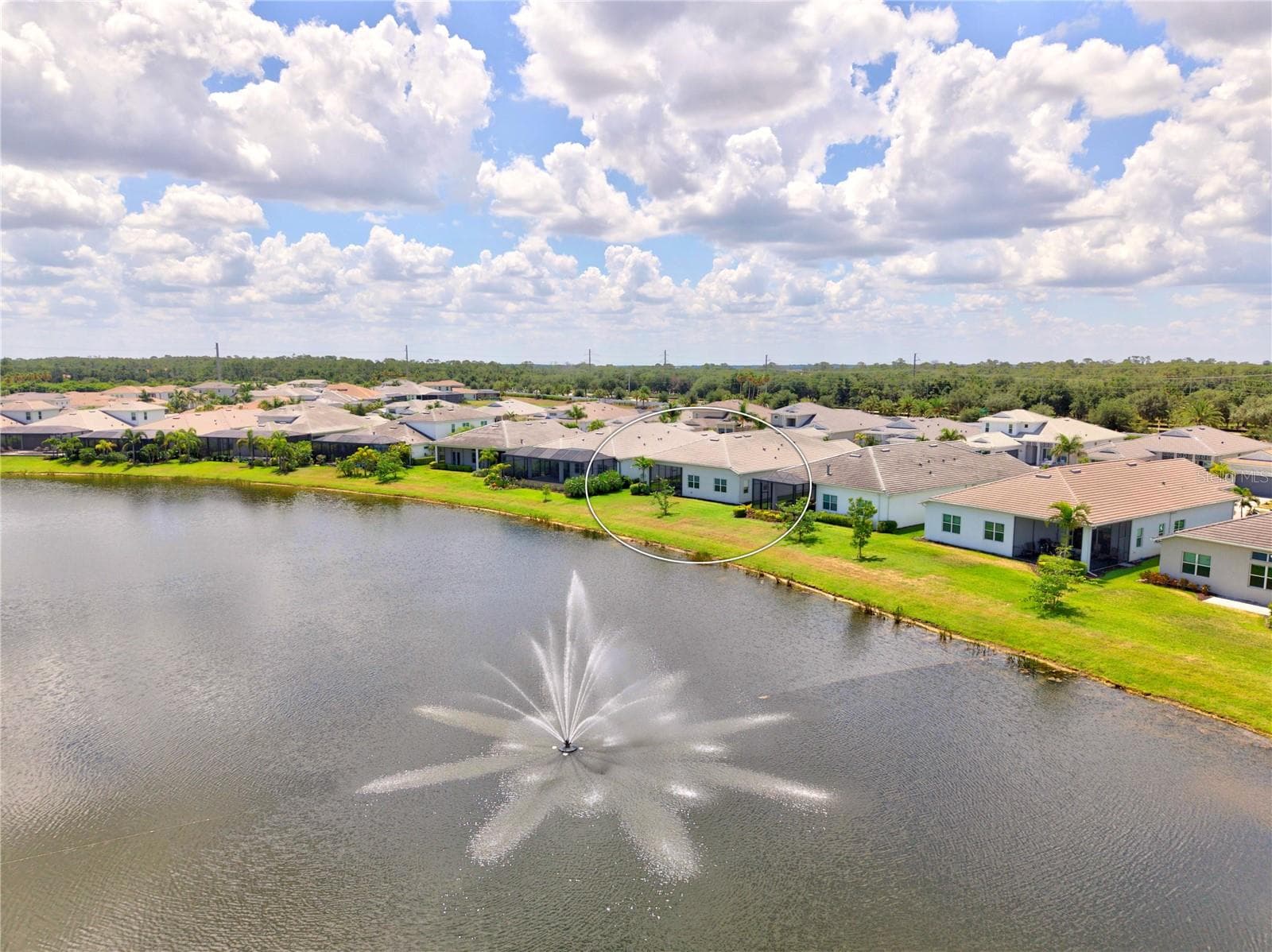 Aerial Fountain View - 8154 REDONDA LOOP, LAKEWOOD RANCH
