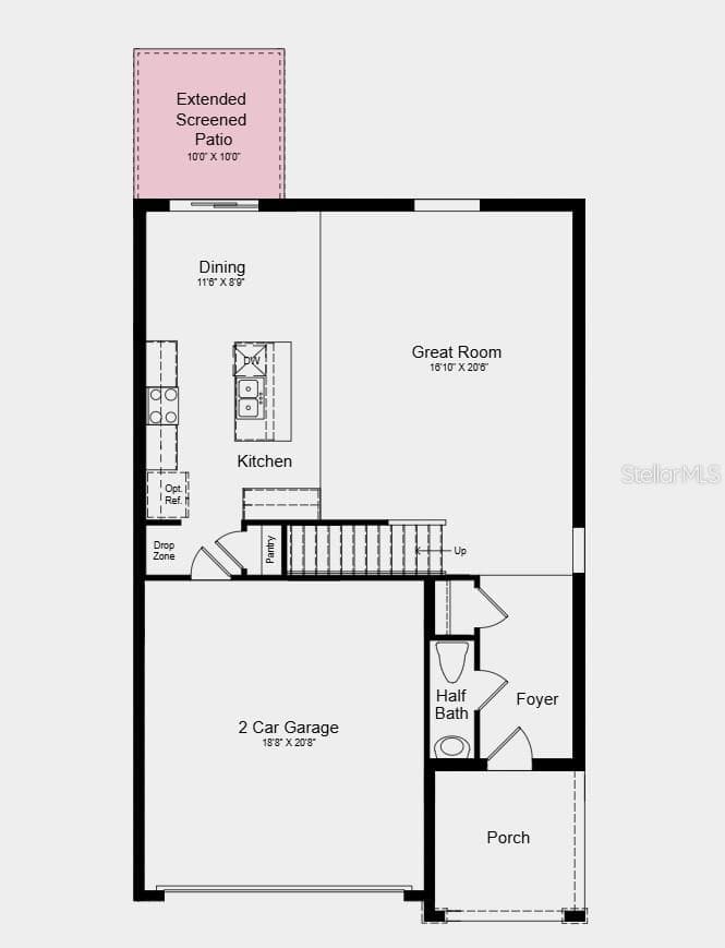 First Floor Plan - Additional Highlights Include: all appliances included, window blinds throughout, and LVP flooring extended throughout the main floor - 12206 WISPY CLOUDS WAY, HUDSON