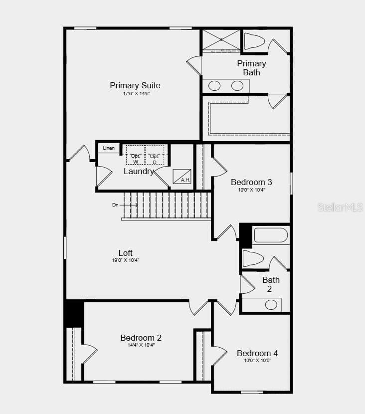 Second Floor Plan - Additional Highlights Include: all appliances included, window blinds throughout, and LVP flooring extended throughout the main floor - 12206 WISPY CLOUDS WAY, HUDSON