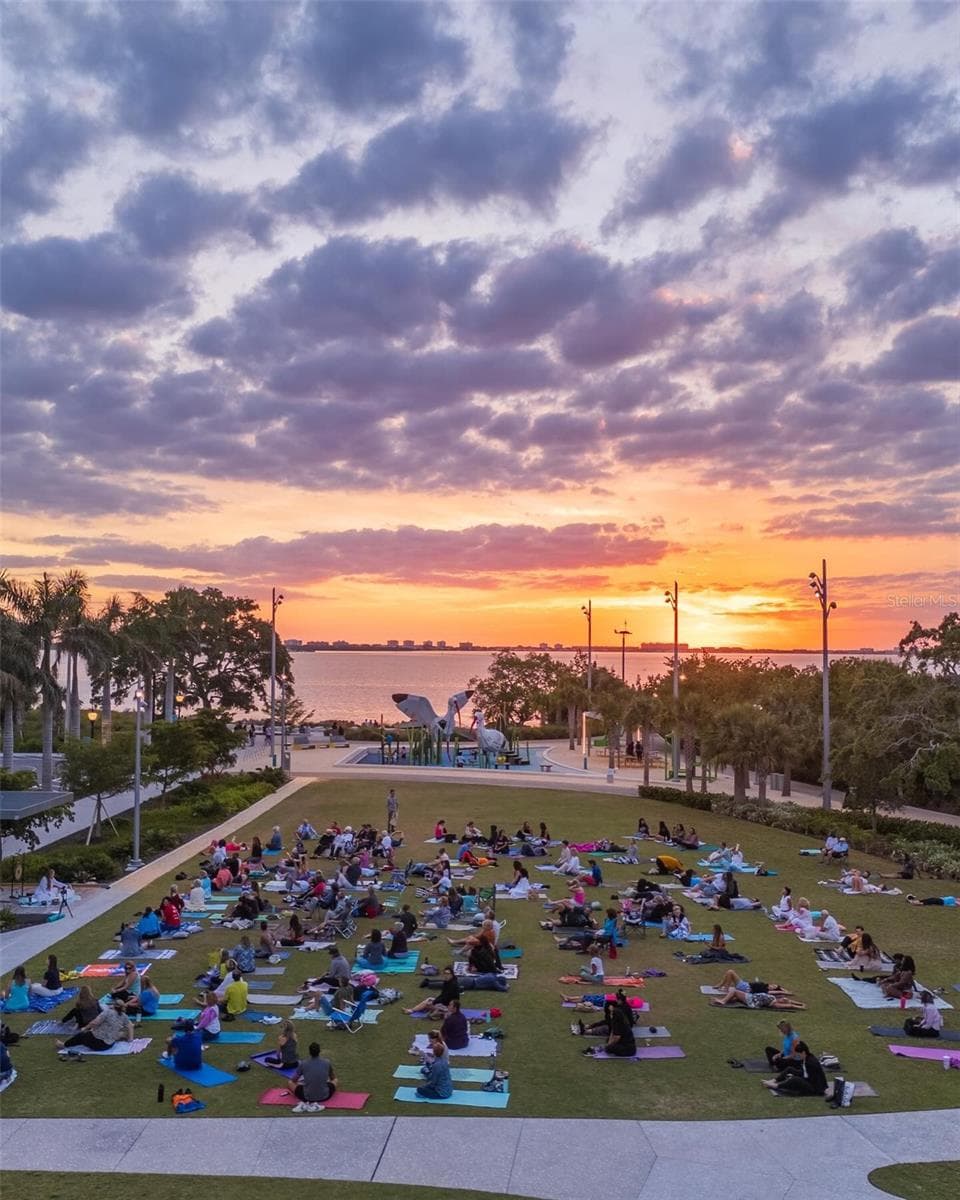 REGULAR YOGA CLASSES AT THE BAY PARK JUST STEPS OUT THE COMMUNITY'S GUARD GATE - 988 BLVD OF THE ARTS #109, SARASOTA