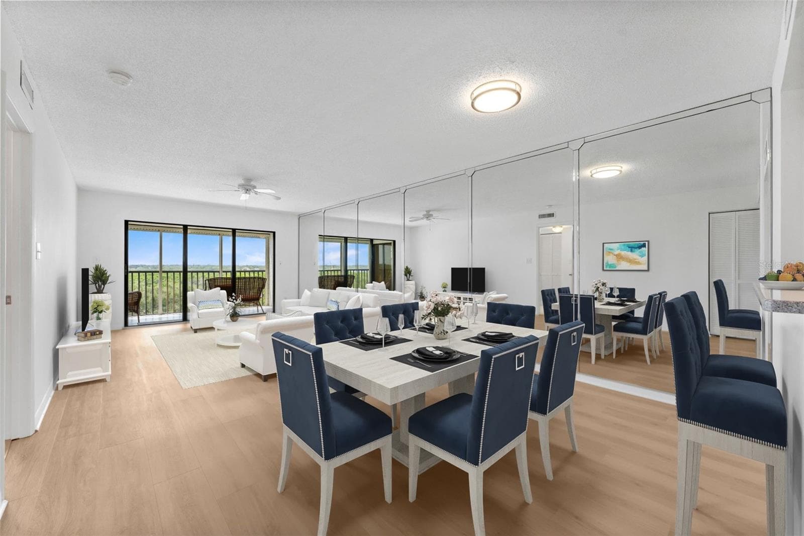 Virtually Staged Living/Dining room combo - 5400 PARK ST N #511, ST PETERSBURG